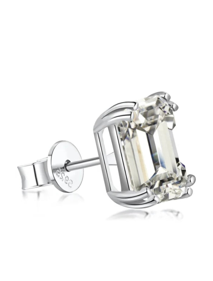 Ellouise 4CT Emerald cut studs PRE ORDER