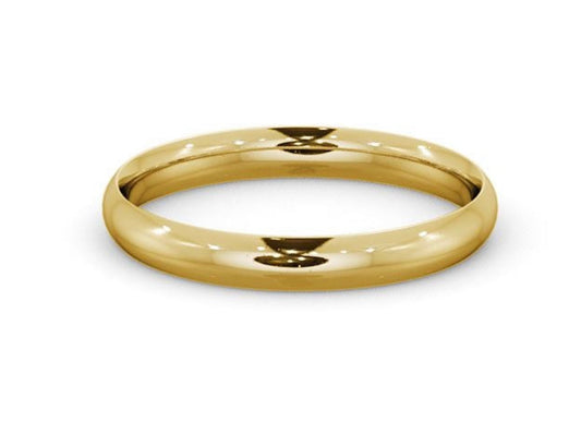 A thin gold ring band (3mm) shiny polished 