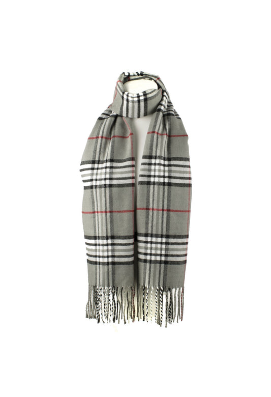 Écharpe tartan gris à carreaux